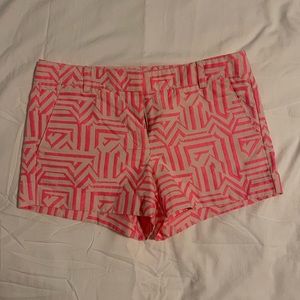 J. Crew pink and tan patterned shorts size 4